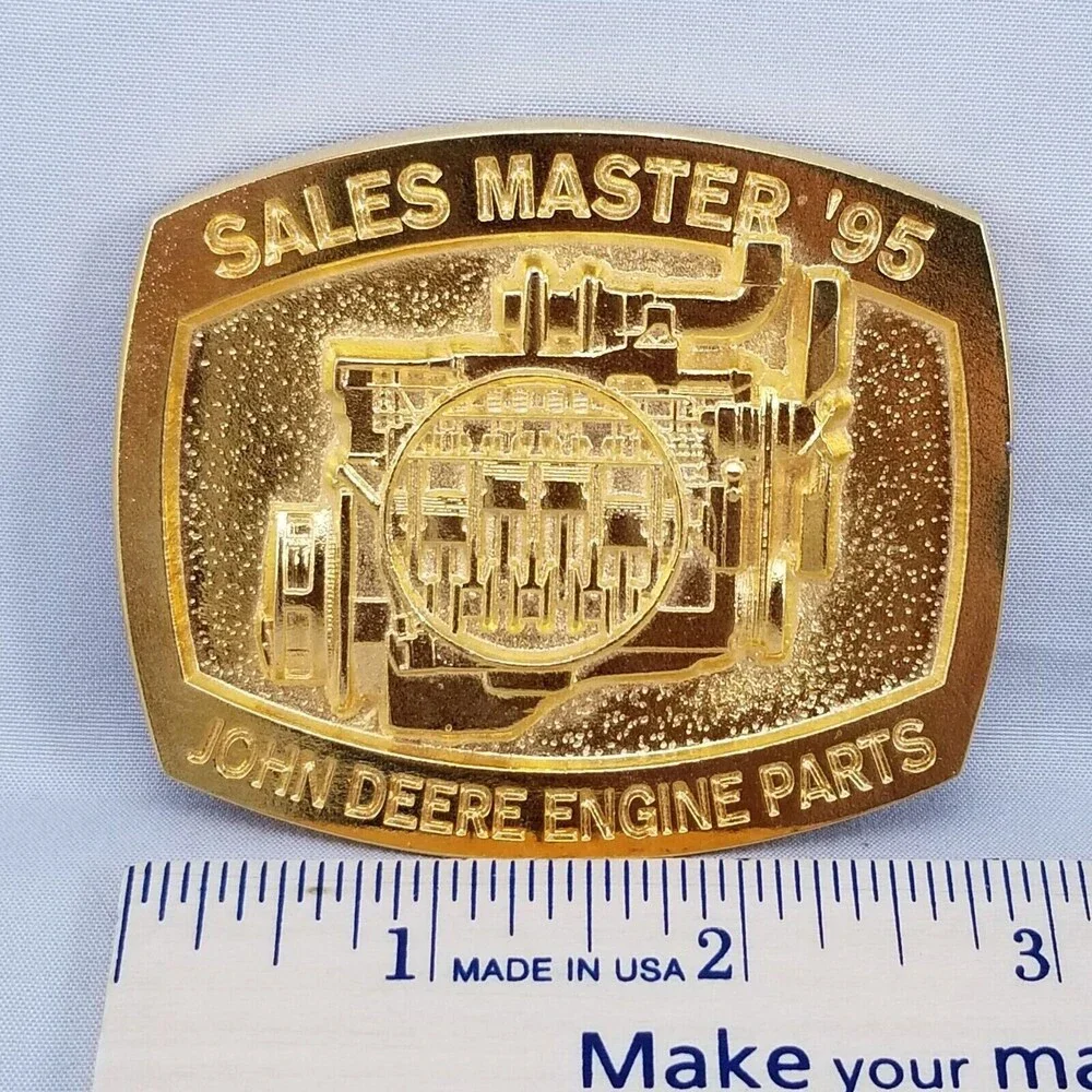John Deere Engine Parts Sales Master 1995‎ Belt Buckle Gold Tone Tractor